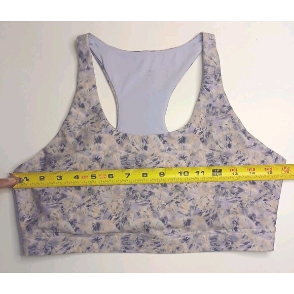 Calme Johnny Was Sports Bra Sz L Endurance Cosmic Purple Print Racer Back - Picture 8 of 11